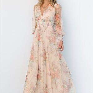 Floral Maxi Dress in Cream